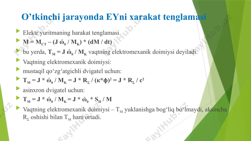 elektr mexaniko’tkinchi jarayonlar - Page 5