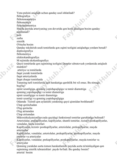 vena pulsini aniqlash usullari — DOCX