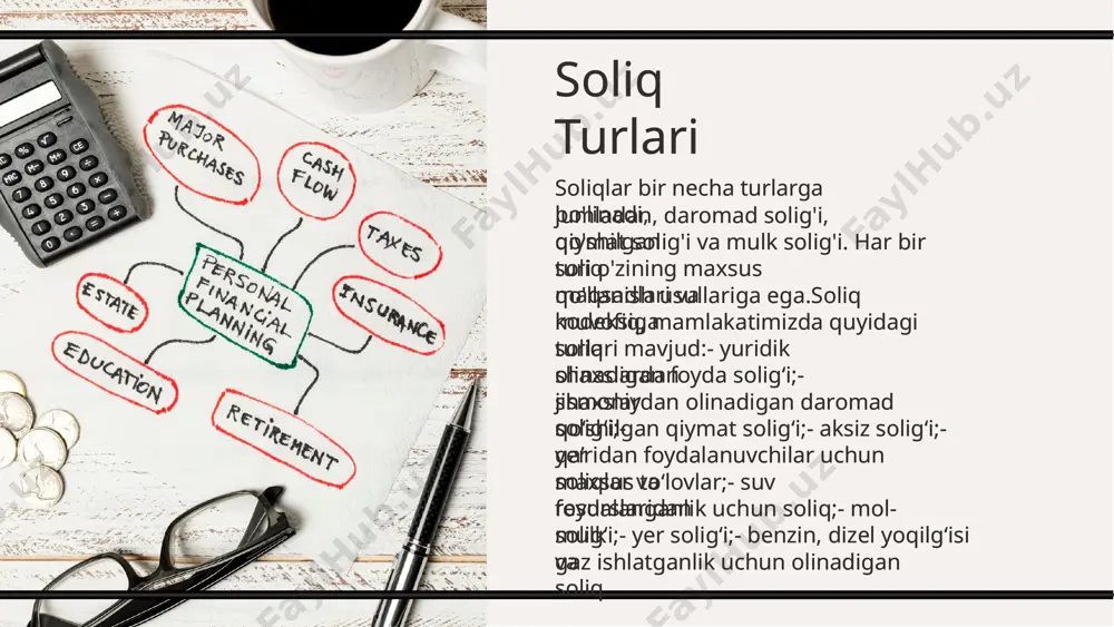 shtirishi mumkin. kelajakdagi tendensiyalar kelajakdagi tendensiyalar soliqlar va soliqqa tortish jarayoni iqtisodiyot uchun muhim ahamiyatga ega. ularning samarali boshqarilishi va adolatli taqsimlanishi jamiyatni rivojlantirishga yordam beradi. shu sababli, soliqqa tortish tizimini takomillashtirish zarur. soliqlar va soliqqa tortish jarayoni iqtisodiyot uchun muhim ahamiyatga ega. ularning samarali boshqarilishi va adolatli taqsimlanishi jamiyatni rivojlantirishga yordam beradi. shu sababli, soliqqa tortish tizimini takomillashtirish zarur. xulosa xulosa image1.png image2.png image3.png image4.png image5.jpeg image6.png image7.png image8.jpeg image9.png image10.jpeg image11.png image12.png image13.jpeg image14.jpeg image15.jpeg image16.jpeg image17.jpeg image18.png image19.jpeg image20.png image21.jpeg
