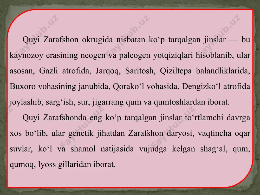 quyi zarafshon tabiiy geografik okrugi 7-sinf - Page 5