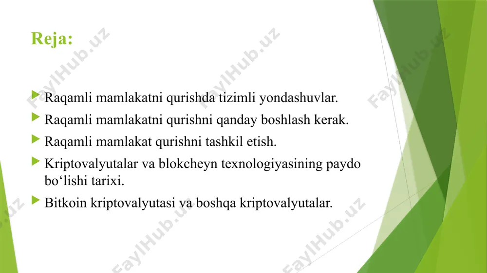 "raqam" faqat izchillikka erishish vositasi sifatida ishlatiladi, masalan: • raqamli qonunlar hamma uchun bir xil bo'ladi; • raqamli tranzaktsiyalar korruptsiyaga duchor bo'lmaydi; • raqamli biznes jarayonlari aniq va o'z vaqtida amalga oshiriladi. германияда саноат 4.0, сингапурда smart nation ва европа иттифоқида horizon 2020 каби миллий стратегияларни ривожлантиришга катта аҳамият берилмоқда. garchi dunyodagi yirik mamlakatlarda raqamli iqtisodiyot uchun deyarli bir xil strategik maqsadlar mavjud bo‘lsada, olimlar va tadbirkorlar uning iqtisodiy nuqtai nazaridan kelib chiqadigan kelishmovchiliklarni davom ettirmoqdalar. 2015 yilda germaniya " digital + economy = deconomy" konsepsiyasini ishlab chiqdi. germaniyaning hannover shahrida cebit 2017 ko‘rgazmasi "deconomy—no limits" mavzusi bilan boshlandi. buyuk britaniya 2015 yil 16 fevralda 2015– 2018 yillarga mo‘ljallangan raqamli iqtisodiyot strategiyasini va 2017 yil mart oyida uk digital strategy 2017 yilni e’lon qildi. 2015 yil may oyida yevropa ittifoqi uchta ustun asosida qurilgan “digital single market strategy (raqamli yagona bozor strategiyasi)” ni amalga oshirdi: iste’molchilar uchun qulay foydalanish va …