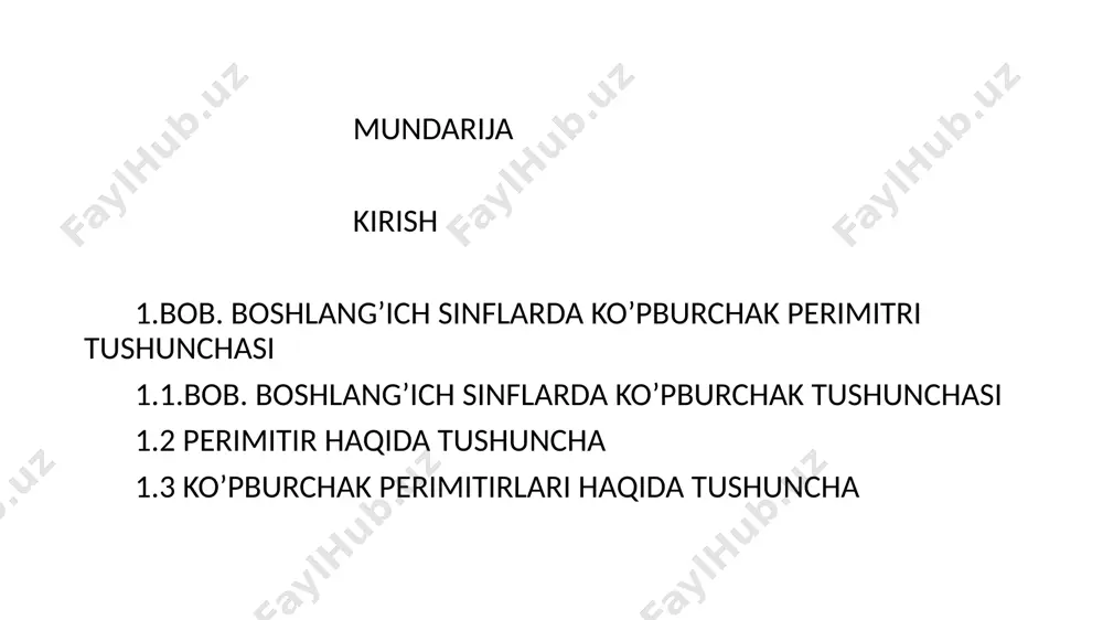 shi zaruriyati mavjuddir. 1.1 koʻpburchak — uchtadan kam boʻlmagan chekli sondagi kesmalardan iborat yopiq siniq chiziq. bunda chiziqning ketma-ket keluvchi har uchta uchi bir toʻgʻri chiziqda yotmasligi shart. bir tekislikda yotuvchi koʻpburchakning tashkil qiluvchi kesmalari uning tomonlari deyiladi. koʻpburchak tomonlari kesishmasa, u sodda koʻpburchak deyiladi. har qanday sodda koʻpburchak tekislikni ikki sohaga ajratadi. koʻpburchakning umumiy uchga ega boʻlgan tomonlari qoʻshni tomonlar deyiladi. sodda koʻpburchak uchidan chiquvchi va ikkita qoʻshni tomonlarni oʻz ichiga oluvchi nurlar hosil qilgan burchak ichki soha bilan kesishsa, unga koʻpburchak burchagi deb ataladi. sodda n burchakli koʻpburchak burchaklari yigʻindisi 180°(n—2) ga teng boʻladi. kundalik turmushda teng shakllardan tashqari shakli (ko‘rinishi) bir xil, lekin o‘lchamlari turlicha bo‘lgan shakllarga ko‘p duch kelamiz. tarix va geografiya fanlarida turli masshtabda ishlangan xaritalardan foydalangansiz. sinf doskasiga ilinadigan va darsliklarda tasvirlangan respublikamizning xaritalari turli o‘lchamda, lekin ular bir xil shaklda (ko‘rinishda). shuningdek, bitta fototasmadan turli o‘lchamdagi fotosuratlar tayyorlanadi. bu suratlarning o‘lchamlari turlicha bo‘lsa-da, …