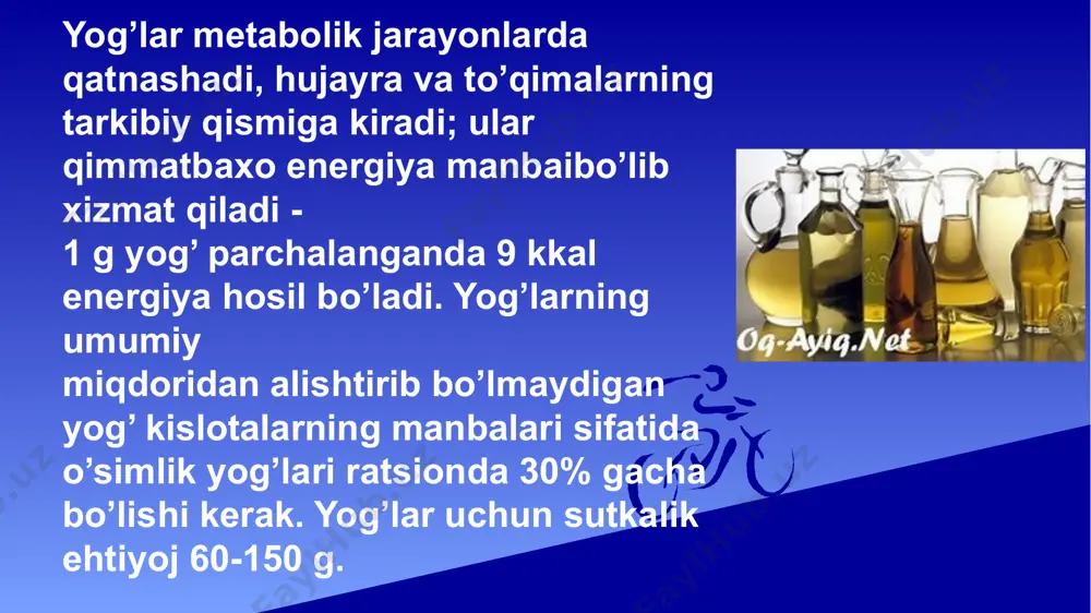 oziqlanishning kimyoviy tarkibi va energetik qiymati - Page 4