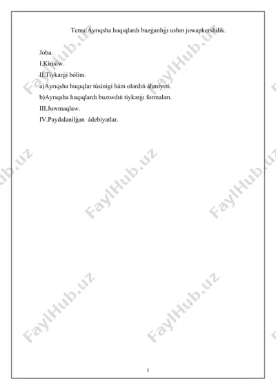 ayrıqsha huquqlar — DOCX