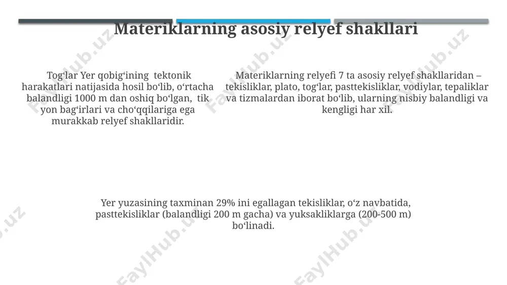materik relyefi va orografiyasi - Page 5