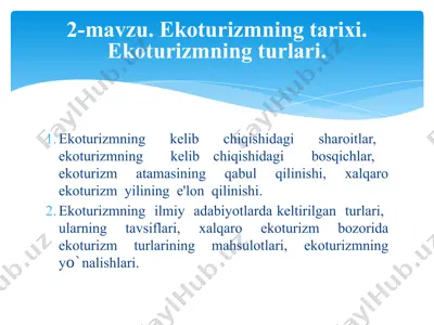 ekoturizm — PPTX