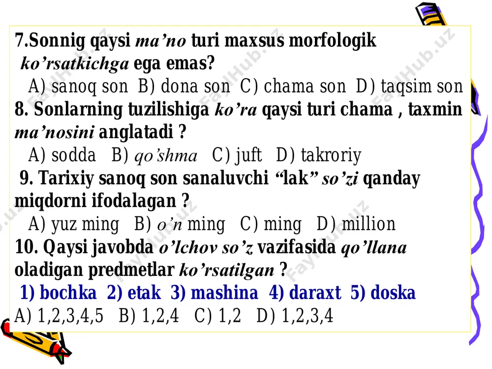 olmoshning ta’rifi, leksik-grammatik xususiyatlari - Page 5