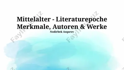 mittelalter - literaturepoche merkmale, autoren & werke — PPTX