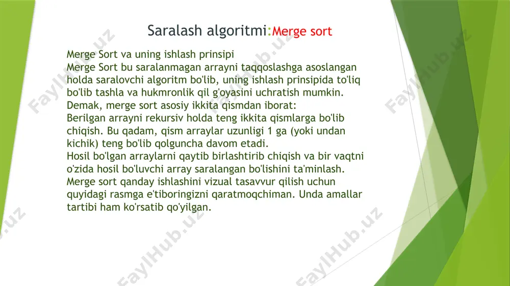 saralash algoritmlari piramidali saralas - Page 4