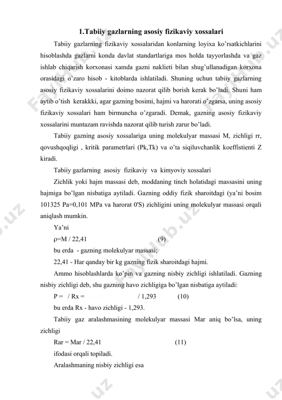 oimiy γ 6,67·10-11 n · m2/kg2 1 moldagi molekulalar soni avagadro soni n 6,02·1022 mol-1 normal sharoitlarda 1 kmol ideal gazning molyar hajmi v 22,4·10-3 m3/mol universal gaz doimiysi, 8,31·10 j/(mol·k) bolsman doimiysi, k 1,38·10-29 j/k faradey soni, f 9,65·104 kl/mol stefan-bolsman doimiysi, τ 5,67·10-8 vt/(m2·k)4 plank doimiysi, h 6,62·10-34 j/s elektronning zaryadi, e 1,602·10-19 kl elektronning tinch holatdagi massasi, m 9,11·10-31 kg = 5,49·10-4 m.a.b. protonning tinch holatdagi massasi, mp 1,672·10-27 kg = 1,00759 m.a.b. neytronning tinch holatdagi massasi, mn 1,675·10-27 kg = 1,00899 m.a.b. yorug‘likning vakuumda tarqalish tezligi, c 3,00·108 m/s 1.2 jadval: moddalarning zichligi va yung moduli modda ρ, kg/m3 yung moduli e, gpa modda ρ, kg/m3 yung moduli e, gpa alyuminiy 2600 69 benzol 880 - temir 7900 200 suv 1000 - jez 8400 90 glitserin 1200 - muz 900 - kanakunjit moyi 900 - mis 8600 98 kerosin 800 - qalay 7200 50 simob 13600 …