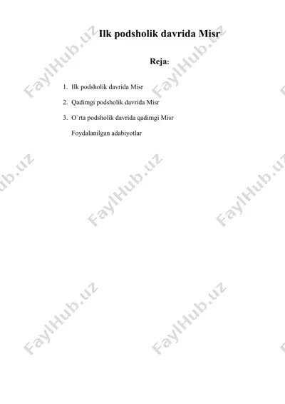 ilk podsholik davrida misr — DOC