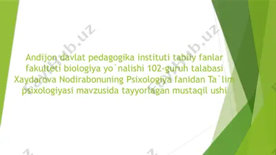 ta'lim psixologiyasi — PPTX