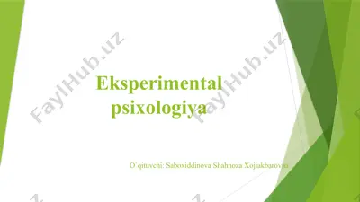 eksperimental psixologiya — PPTX