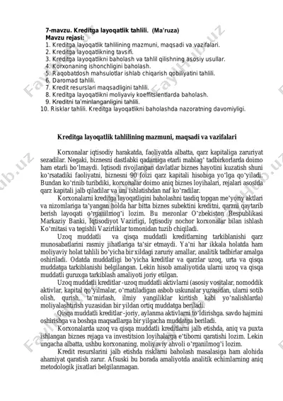 kreditga layoqatlik tahlili — PDF