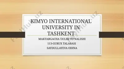 o‘zbekistonda maktabgacha o‘quv-yo‘naltirmoq — PPTX