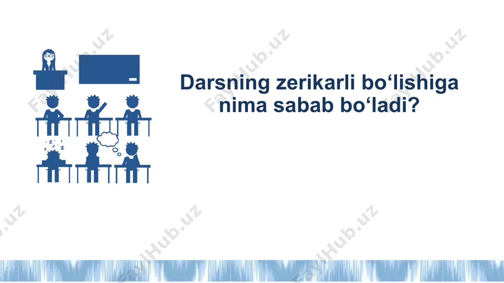 h mavzularning hayotiy, dolzarb muammolar va real holatlarga bog‘langan bo‘lishi. o‘qitish emas, o‘rganish jarayoni ustuvor. fikrlash chuqurlashadi, bilim esa “tayyor” emas, faoliyat orqali kashf etiladi yangi bilimlar o‘quvchining mavjud tajribasi asosida quriladi. o‘qituvchi tayyor bilim beruvchi emas, balki yo‘l-yo‘riq ko‘rsatuvchi, ishtirokchini rag‘batlantiruvchi hamkorlikda o‘rganish juftlikda, kichik guruhda, jamoa bo‘lib ishlash orqali ijtimoiy ko‘nikmalar shakllanadi. tanqidiy, ijodiy va reflektiv fikrlashni rag‘batlantirish. tafakkurni rivojlantirishga yo‘naltirish o‘quvchining dars markazida bo‘lishi – o‘qitish emas, o‘rganish jarayoni ustuvor. o‘quvchi faol, mustaqil va tashabbuskor bo‘lishi kerak. faoliyatga asoslangan o‘qitish – bilim tayyor emas, faoliyat orqali egallanadi (kuzatish, tadqiqot, loyihalash, yechim topish). hayotga bog‘langanlik – mavzular hayotiy, dolzarb muammolar va real holatlarga bog‘langan bo‘lishi zarur. tanishdan notanishga qarab rivojlantirish – yangi bilimlar o‘quvchining mavjud tajribasi asosida quriladi. tafakkurni rivojlantirishga yo‘naltirish – tanqidiy, ijodiy va reflektiv fikrlashni rag‘batlantirish. hamkorlikda o‘rganish – juftlikda, kichik guruhda, jamoa bo‘lib ishlash orqali ijtimoiy ko‘nikmalar shakllanadi. o‘qituvchining roli — fasilitator – o‘qituvchi tayyor …