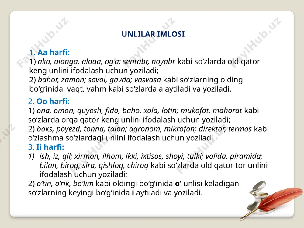lishi va taraqqiyoti taʼsirida tarkib topgan. tabiiy muhitning holati oʻzaro taʼsir etib turuvchi koʻp omillarning murakkab majmuida tarkib topgan tabiiy muvozanatga bogʻliq. oʻzbekistonda 20-asrda, ayniqsa, uning 2 yarmida qishloq xoʻjaligida monokultura tizimining qoʻllanishi, gerbitsid va pestitsidlarning haddan tashqari koʻp ishlatilishi, mavjud suv zaxiralaridan notoʻgʻri foydalanish oqibatida atrofmuhit holatida katta salbiy oʻzgarishlar roʻy berdi. orol dengizi deyarli quridi, uning atrofida choʻllashish kuchayib ketdi, yer osti suvlari shoʻrligi darajasi oshdi. inson salomatligi uchun zarur sharoit buzildi, kamqonlik, gepatit, zotiljam kabi kasalliklar koʻpaydi. paxta monokulturasi taʼsirida boshqa hududlarda x.am inson hayoti uchun zarur boʻlgan ekologik vaziyat yomonlashdi. oʻzbekiston mustaqillikka erishgach, dastlabki kunlardan boshlab, tabiatni muhofaza qilishq.ga, respublika hududini ekologik tanazzuldan muhofaza qilishga kirishdi. tabiatni va uning komponentlarini muhofaza qilish toʻgʻrisida bir qancha qonunlar qabul qilindi. bular "tabiatni muhofaza qilish toʻgʻrisida" (1992 y. 9,12.), "suv va suvdan foydalanish toʻgʻrisida" (1993 y. 6,05), "yer osti boyliklari toʻgʻrisida" (1994 y. 23,09.; 2002 y. 12,12.da yangi tahrirdagi), …