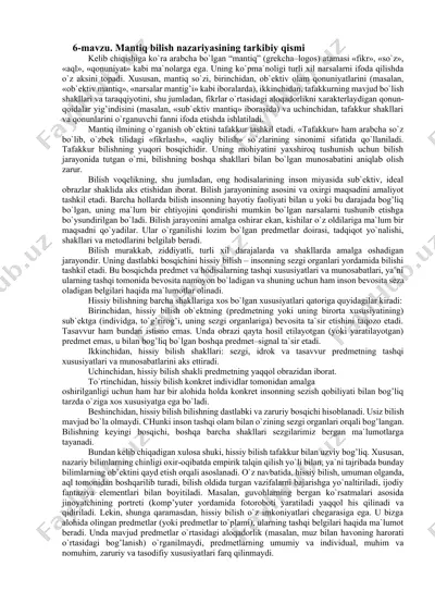 mantiq bilish nazariyasi — DOCX