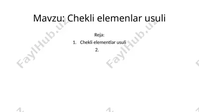 chekli elementlar usuli — PPTX