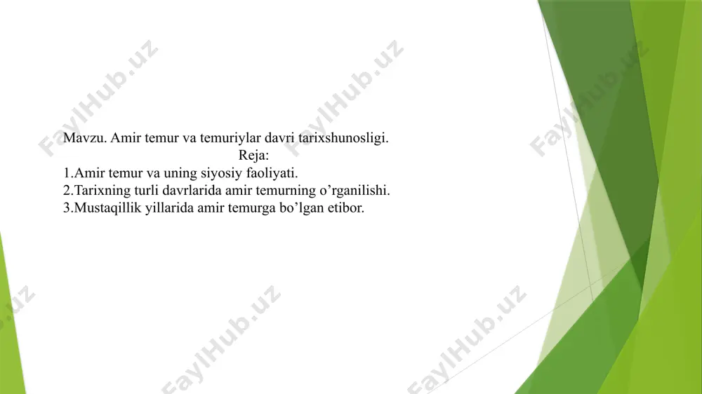 suxayliy va kamoliddin binoiy kabi juda ko`p iste`dodli shoir va olimlar yetishib chiqdi o`zbek tilida ijod qila oladigan bo`riboy ahmedov, ashraf axmedov, ahmadali asqarov, amriddin berdimurodov, abdulahad muhammadjonov, shodi karimov, rustambek shamsutdinov, turg`un fayziev va shu kabi boshqa taniqli tarixchi olimlarimizning o`tmishimizdagi oltin davr – temuriylar davri haqidagi mehnatlari ayniqsa samarali bo`ldi. o`zbekiston tarixshunosligining bu yo`nalishida, 1992 yilda bir guruh olimlar, yozuvchilar, rassomlar va jurnalistlar tarafidan ta`sis etilgan «amir temur ma`rifiy jamiyati» muhim o`rin egalladi sobiq tarixshunoslik fanida amir temur faoliyatining faqat bir tomoni ya`ni uning jahongirlik faoliyati yoritildi. mana endi mustakillikdan ilhomlangan respublikamiz tarixchi olimlari, keyingi 15 yil ichida sohibqiron amir temur haqida bir qancha ilmiy maqolalar e`lon qilishdi, kitob va risolalar chiqarishdi shu tufayli mustaqil o`zbekiston yurtboshisi o`ziga xos jasorat bilan toshkentning yuragida sohibqironga haykal qo`ydirdi, 1996 yilni amir temur yili deb e`lon qildi. vazirlar mahkamasi «xalqaro amir temur jamg`armasini qo`llab-quvvatlash to`g`risida» va «temuriylar tarixi davlat muzeyini tashkil …