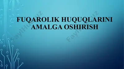 fuqarolik huquqlarini amalga oshirish — PPTX