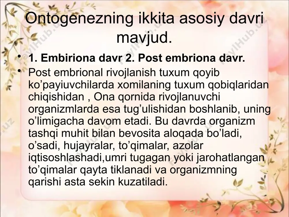 organizmlarning individual rivojlanishi - Page 5