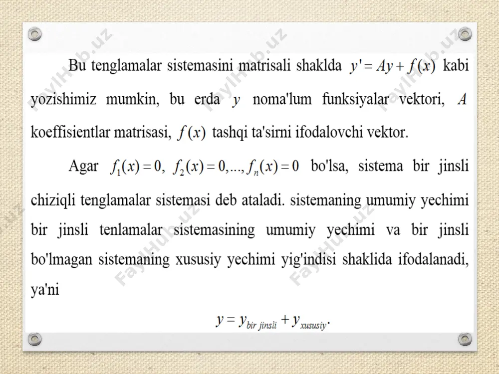 chiziqli differensial tenglamalar sistemasi - Page 5