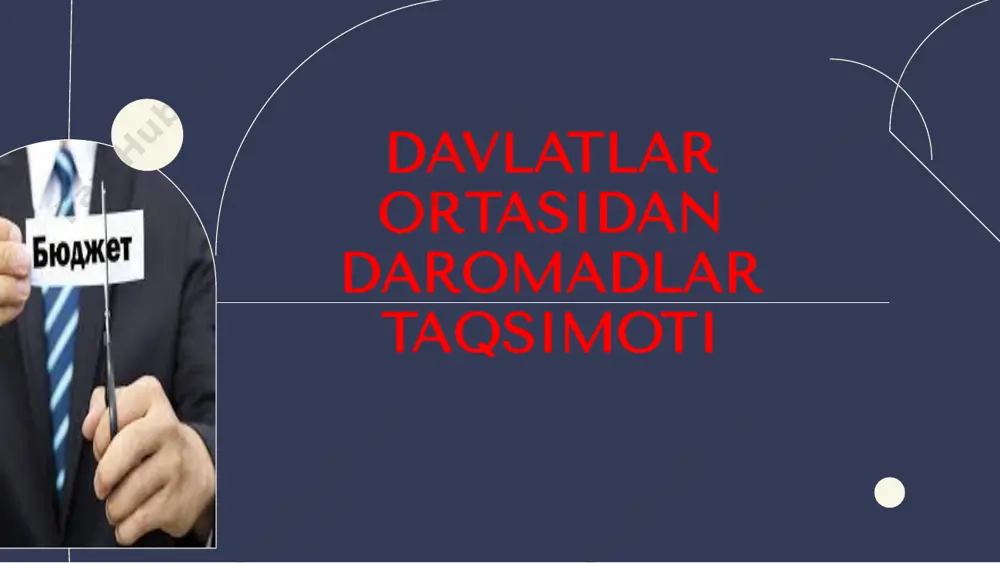 ari, tadbirkorlik foydasi, renta, foiz) natijasida yuzaga keladi taqsimlash funksiyasi 1 byudjetning qayta taqsimlash funksiyasi 2 byudjetning qayta taqsimlash funksiyasi aniq maqsadli bydjet xarajatlariga tegishlidir. davlat umumiy xo’jalik sub’ekti sifatida faoliyat yuritib, takror ishlab chiqarish jarayoni barcha ishtirokchilarining iqtisodiy manfaatlarini hisobga oladi, shuning uchun xam byudjet xarajatlari hamma soha va tarmoqlarni qamrab oladi. agar taqsimlashning birinchi bosqichida byudjet mablag’lari milliy daromadda davlatning ulushi sifatida maydonga chiqsa, uning ikkinchi bosqichida esa ana shu ulush qismlarga bo’linadi va ko’p sonli kanallar orqali turli tadbirlarni moliyalashtirishga va fondlarni shakllantirishga yo’naltiriladi. davlat byudjetining nazorat funksiyasi davlat byudjetining nazorat funksiyasi ham o’ziga xos bo’lgan xususiyatlarga ega. byudjetning milliy iqtisodiyot bilan uzviy bog’liqligi takror ishlab chiqarishning barcha bo’linmalarida ahvolning qandayligi to’g’risida ma’lumotlar bilan doimiy ta’minlab turadi. milliy iqtisodiyot istalgan bir sohasi yoki korxonaning moliyaviy ahvoli, albatta, davlat byudjeti bilan bo’ladigan o’zaro munosabatlarda – soliqlarda, to’lovlarda, . byudjetdan moliyalashtirish hajmlarida, byudjet assignovaniyalarini . o’zlashtirishda va hokazolarda – …