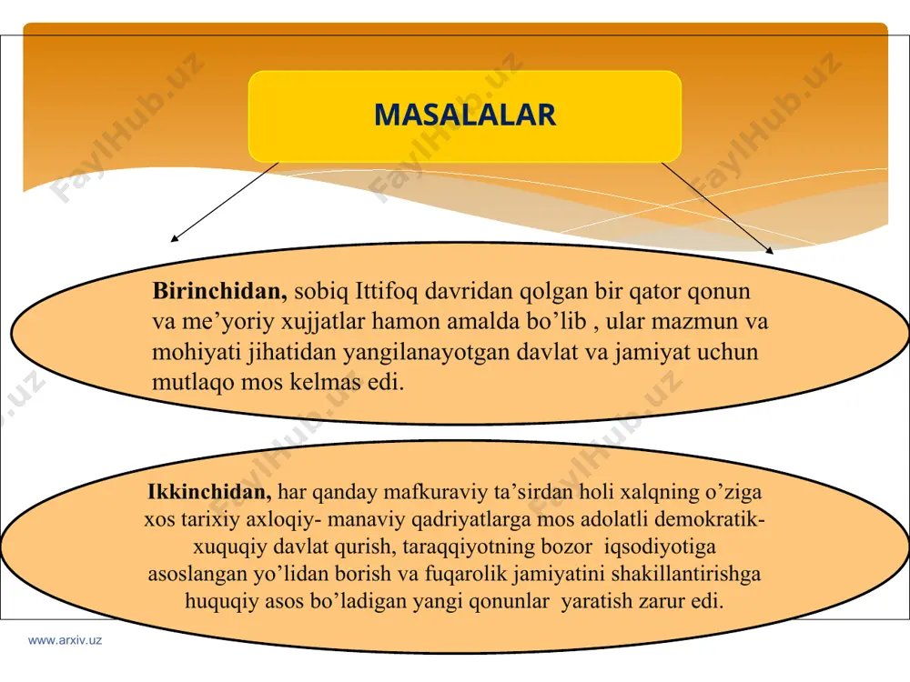 tq so'zlaganda, chet davlatlarning rahbarlari nutq so'zlaganda o'tkaziladi. palatalarning kelishuviga muvofiq qo'shma majlislar boshqa masalalar yuzasidan ham o'tkazilishi mumkin. senat faoliyati www.arxiv.uz www.arxiv.uz senat raisi senat tarkib topganidan keyingi birinchi majlisda o'zbekiston respublikasi prezidentining taqdimiga binoan senat a'zolari orasidan yashirin ovoz berish orqali senatorlar umumiy sonining ko'pchilik ovozi bilan senat vakolati muddatiga saylanadi. www.arxiv.uz www.arxiv.uz senat raisining o'rinbosarlari senat a'zolari orasidan yashirin ovoz berish orqali senatorlar umumiy sonining ko'pchilik ovozi bilan senat vakolati muddatiga saylanadi. senat raisining o'rinbosarligiga nomzodlar ko'rsatish va saylash tartibi senat reglamentida belgilanadi. senat raisi www.arxiv.uz www.arxiv.uz senat faoliyatini samarali tashkil etish, palata qo'mitalari ishini muvofiqlashtirib borish, kun tartibi yuzasidan takliflar tayyorlash, qonunlarni dastlabki tarzda ko'rib chiqishni tashkil etish maqsadida senat kengashi tuziladi. senat kengashi palata majlislari oralig'ida zaruratga qarab to'planadi. senat kengashi www.arxiv.uz www.arxiv.uz sеnat faoliyatining tashkiliy shakli uning zaruratga qarab, lеkin yiliga kamida uch marta o'tkaziladigan majlislaridir. sеnat majlislari, agar ularning ishida sеnatorlar umumiy sonining …