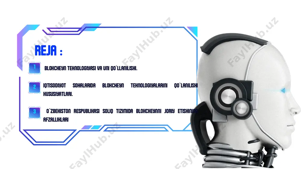 ma’lumotlar bazasi turi bo’lib, u ma’lumotlarni saqlash usuli bilan odatiy ma’lumotlar bazasidan farq qiladi; blokchainlar ma’lumotlarni bloklarda saqlaydi, keyinchalik kriptografiya orqali bir-biriga bog’lanadi. yangi ma’lumotlar kelganda, u yangi blokga kiritiladi. blok ma’lumotlar bilan to’ldirilgandan so’ng, u oldingi blokga bog’lanadi, bu esa ma’lumotlarni xronologik tartibda zanjirband qiladi. blokcheynni hujjat aylanishida ishlatish sizga shifokor tomonidan berilgan retseptlar, universitet diplomlari yoki ko'chmas mulkka egalik guvohnomalarini hisobini yuritish imkonini beradi. masalan, legium yoki blocksign kabi loyihalar blokcheynda hujjatlarni boshqarish uchun vositalarni taklif qiladi. sug'urta sohasida blokcheynni qo'llash. sug'urta - bu aqlli shartnomalar muhim rol o'ynagan blokcheyn sohalaridan biridir. inson omili mavjudligi sababli sug'urta to'lovlarini berish jarayoni ayniqsa qiyin. inson omili chiqarib tashlansa va blok zanjiridan foydalanilsa, ushbu soha yanada shaffof bo'lishi mumkin.masalan, parvozlarning kechikishini sug'urtalash to'liq avtomatlashtirilishi mumkin. tizimning o'zi rejalashtirilgan va haqiqiy jo'nab ketish vaqtini tekshiradi va sug'urta hodisasi yuz berganda, u avtomatik ravishda yo'lovchiga kompensatsiya yuboradi. moliya sohasida blokcheyn texnologiyasini qo`llash. moliya …