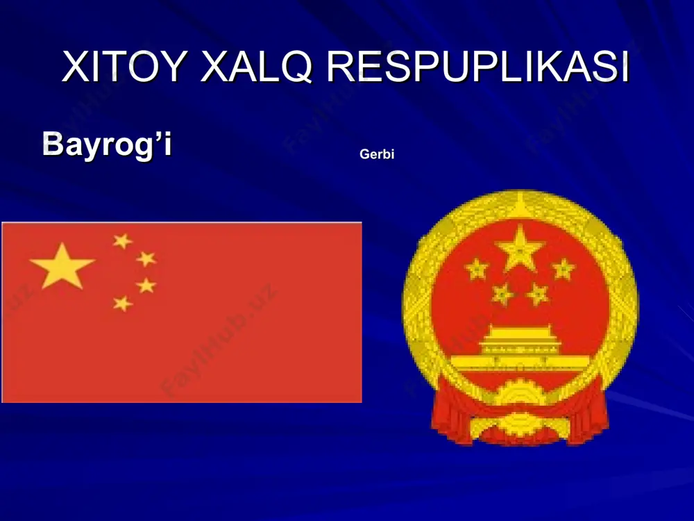 diplomatik aloqalar 1992-yilning yanvar oyida o’rnatilgan.xitoy o’zbekistonning tashqi savdo bo’yicha aylanmasida xitoyning ulushi 10%ni tashkil qildi. aloqa o’zbekiston respublikasi tashqi iqtisodiy aloqalar ,investitsiyalar va savdo vazirligi ma’lumotiga ko’ra,hozirda mamlakatimizda xitoy investitsiyasi ishtirokidagi 250ga yaqin korxona faoliyat yuritmoqda.ulardan 40dan ortig’i butunlay xitoy kapitali evaziga ochilgan. o’zbekiston savdo sanoat palatasida 10-sentyabrkuni o’zbekiston va xitoy ishbilarmon doiralari vakillarining biznes-forumi bo’lib o’tdi.o’zbekiston bilan xitoy o’rtasida savdo-iqtisodiy va sarmoyaviy hamkorlikni kengaytirishga bagishlangan mazkur anjumanda o’zbekiston savdo-sanoat palatasi raisi alisher shayxov mamlakatlarimiz o’rtasidagi hamkorlik aloqalari barcha sohalar qatori iqtisodiy yo’nalishda ham izchil rivojlanib borayotganini,bunda ikki davlat rahbarining uchrashuvlarida erishilgan kelishuvlar muhim huquqiy asos bo’lib xizmat qilayotgani alohida ta’kidladi. xitoy haqida o`ylaganda, kishi ko`z o`nggida, avvalo, ikki mo``jiza gavdalanadi. buyuk xitoy devori va "dunyo tomi" nomini olgan jomolungma (everest, 8848 m) cho`qqisi. dunyoda o`ziga xos milliy, iqlimiy va jug`rofiy xususiyatlarga ega davlatlar ko`p. lekin har tomonlama noyob davlatlarni sanab chiqish unchalar qiyin emas.insoniyat tsivilizatsiyasi, bashariyat tarixi chin …