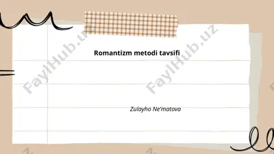 romantizm metodi tavsifi — PPTX