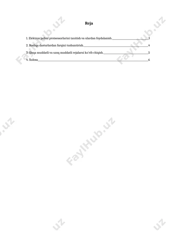 dek, ma'lumotlarni vizualizatsiya qilish orqali iqtisodiy ko'rsatkichlarni intuitiv ravishda tushunish imkonini yaratadi. bunday imkoniyatlar iqtisodiyot sohasida murakkab masalalarni hal qilishda qo'l keladi. xulosa qilib aytganda, elektron jadval protsessorlari iqtisodiy muammolarni hal qilishda eng samarali dasturlardan biri hisoblanadi. ular yordamida iqtisodchilar ma'lumotlarni tahlil qiladi, hisob-kitoblar qiladi va kelajakdagi qarorlarni qabul qiladi. kelajakda bu texnologiyalar yanada rivojlanishi kutilmoqda va ularning imkoniyatlari mamlakat iqtisodiyotining o'sishida muhim rol o'ynaydi. boshqa dasturlardan farqini tushuntirish. jadval dasturlari, odatda, ma'lumotlarni tartibga solish, hisoblash va tahlil qilish uchun ishlatiladi. ushbu dasturlar keng tarqalgan bo'lib, foydalanuvchilarga har xil usullar orqali ma'lumotlar bilan ishlash imkonini beradi. eng mashhur jadval dasturi microsoft excel bo'lib, u ko'plab funktsiyalar va vositalar bilan boyitilgan. bu dasturlarning asosiy afzalliklari ichida tezlik, aniqlik va foydalanuvchilarga ma'lumotlar bilan oson ishlash imkoniyatini taqdim etish mavjud. boshqa dasturlardan farqli o'laroq, jadval dasturlari ko'pincha formulalar va funktsiyalar yordamida ma'lumotlarni tahlil qilishga qodir. misol uchun, foydalanish jarayonida maxsus formulalarni tuzish orqali …