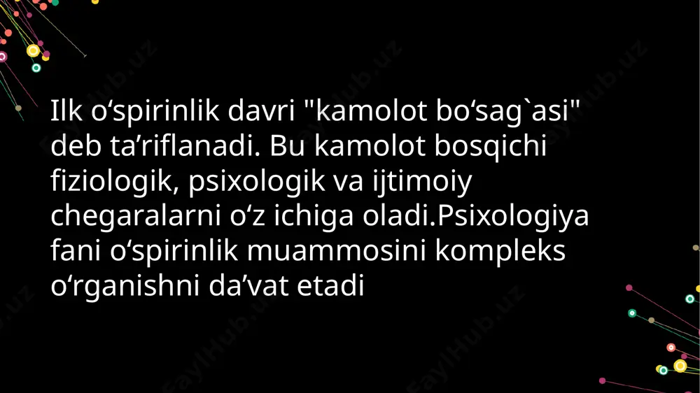 "ilk o’spirinlik yoshida psixologik rivojlanish xususiyatlari" - Page 5