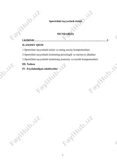 sportchini tayyorlash tizimi — DOCX