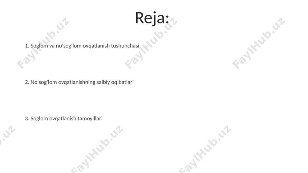 ovqatlanish muhim. genetika semirishga moyillikni belgilaydi, ammo sog'lom turmush tarzi, shu jumladan, muvozanatli ovqatlanish va muntazam jismoniy mashqlar, uning rivojlanish xavfini sezilarli darajada kamaytirishi mumkin. yurak-qon tomir kasalliklari va ovqatlanish meva va sabzavotlarning kam iste'mol qilinishi, kuniga 5 ta meva va sabzavotdan kam iste'mol qilish, yurak-qon tomir kasalliklari xavfini 30% ga oshiradi. yuqori xolesterin miqdori, 200 mg/dl dan yuqori bo'lsa, yurak-qon tomir kasalliklari xavfini 2 barobar oshiradi va to'g'ri ovqatlanish orqali kamaytirilishi mumkin. oshqozon-ichak tizimi kasalliklari va ovqatlanish oshqozon-ichak trakti kasalliklarining 70% dan ortig'i noto'g'ri ovqatlanish bilan bog'liq bo'lib, bu esa gastrit, yaralar va ichak mikroflorasining buzilishiga olib keladi. probiyotiklarga boy ovqatlar (yog'urt, kefir) ichak mikrobiotasini tiklashga yordam beradi, bu esa immunitetni mustahkamlash va oshqozon-ichak kasalliklari rivojlanishining oldini olishga yordam beradi. zararli oziq-ovqat mahsulotlari qayta ishlangan go'sht mahsulotlari, masalan, kolbasa va bekonga, nitrat va nitrit kabi konservantlar qo'shiladi, bu moddalar saraton xavfini oshirishi mumkin. shirin gazlangan ichimliklar tarkibida 10-15 choy …