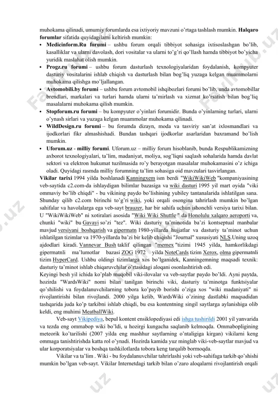 r tomonidan amalga oshirilgan bo’lsa, bugungi kunda ilgari manipulyatsiya qilingan auditoriyaning o’z ya’ni oddiy o’quvchilar, tomoshabinlar va tinglovchilar astasekin media kontentlarning to’liq huquqli yaratuvchisi va tarqatuvchilariga, shu jumladan manipulyatorga aylani bormoqda. 1980-yillarda gazetalar (ayrimlari yuzlab xodimlardan iborat) tirajlari 2-3 millionga yetganidan faxrlanardi, ammo bugungi kunda mashhur bloggerning o’n million auditoriyasi borligi endi ajablanarli emas. ma’lumki, ijtimoiy tarmoqlar dastlab siyosiy yoki manipulyatsiya vositasi sifatida o’ylab topilmagan: ular do’stlar va o’rtasidagi muloqot uchun erkin va demokratik makonga aylanishi kerak edi. qarindoshlari, boshqa obunachilar bilan kitoblar, filmlar, musiqa, sayohatlar, taomlar haqidagi taassurotlari bilan o’rtoqlashdigan, retseptlar, fotosuratlar, video va postlar e’lon qiladigan platformaga aylanishi ko’zlangan edi. biroq, ijtimoiy tarmoqlar bilan (ularning keng foydalanuvchilarni qiziqishlari bo’yicha segmentatsiya qilish imkoniyatlari) darhol ko’p millionli auditoriyaga ega bo’ldi va biznes manfaatlari sohasiga kirdi. bugungi kunda ijtimoiy tarmoqlar tobora ko’payib bormoqda, axborotni, shu jumladan yolg’onni targ’ib qilishning tez va nisbatan arzon usuli sifatida ishlatiladigan bo’ldi. natijada, ijtimoiy tarmoqlar turli …