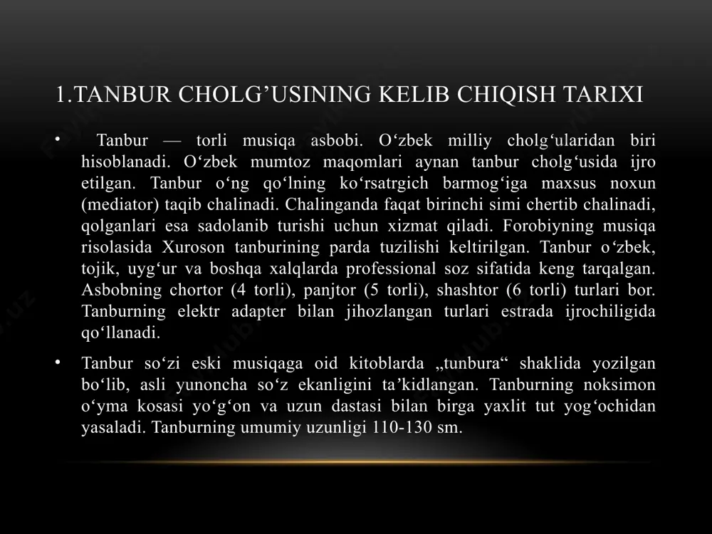 ardir. ularni cholg’ular otasi desak ham mubolag’a bo’lmaydi. dunyoga kelibmizki har birimiz bolalik chog’larimizdan boshlab ota – bobolarimiz bilan birga o’zbek maqomlarini eshitamiz. o’sha vaqtdan buyon bizda tanbur hamda dutor cholg’usi haqida tushuncha bor. bizning deyarli barcha maqomlarimiz tanbur hamda dutor cholg’ulari yordamida ijro etiladi. tanbur an’anaviy cholg’u sirasiga kirganligi uchun ham uni asosan maqomchi xofizlar ustoz shogird an’anasi yordamida o’rganishadi. elimizning to’ylari ko’pligi uchun ham ko’plab maqomchi xofizlar nahorgi el oshlarida tanbur yordamida o’zlarining san’atlari bilan xalqimizning ko’nglini xushnud etadi. dutor cholg’usi esa ham an’anaviy ham akademik cholg’ular sirasiga kiradi. shu tufayli uni ushbu ikki yo’nalishda ham o’rganish mumkun. shuningdek hozirda dutorchilar ansambllari ham tashkil topgan, ushbu yillarda ular ham xorijiy mamlakatlarga borib o’zbekning dutor chalish san’atni ko’rsatib yurtimiz ravnaqining ko’tarilishida o’zining katta hissalarini qo’shmoqdalar. dutor - o‘zbek an’anaviy chertim cholg‘u sozlaridan biri. uzoq o‘tmishdan xalq ijrochilik amaliyotidan munosib o‘rin egallab kelayotgan dutor, ayni paytga kelib an’anaviy ijro uslubiga …