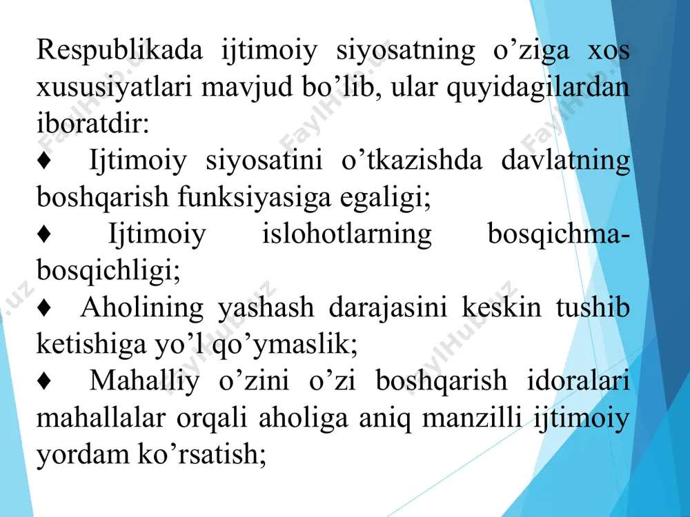 ttifoqiga aylantirildi. bundan buyon 30-iyun yoshlar kuni sifatida bayram qilinadigan bo’ldi. o’zbekiston respublikasi prezidentining “yoshlarga oid davlat siyosati samaradorligini oshirish va o’zbekiston yoshlar ittifoqi faoliyatini qo’llab-quvvatlash to’g’risida”gi (05.07.2017) farmoni qabul qilindi o’zbekistonda oxirgi uch yil mobaynida kambag’allikni kamaytirishga qaratilgan chora-tadbirlar natijasida aholi jon boshiga real jami daromad 43,9 foizga, o’rtacha hisoblangan nominal oylik ish haqi 79,7 foizga yoki 2016-yildagi 1293,8 ming so’mdan 2019-yilda 2324,5 ming so’mga oshdi. hozirgi kunda o’zbekistonda 400 mingdan ortiq oila turmush sharoitlari yaxshilanishiga muhtoj. norasmiy sektorning mehnat bozoridagi ulushi 40-50 foizni tashkil etadi. biroq kambag’al uy xo’jaliklarining faqat 23 foizigina ijtimoiy nafaqa olishadi prezidentimizning 2019-yil 28-maydagi “o’zbekiston respublikasida korrupsiyaga qarshi kurashish tizimini yanada takomillashtirish chora-tadbirlari to’g’risida”gi farmoni mamlakatimizda amalga oshirilayotgan keng ko‘lamli ijtimoiy-siyosiy, sotsial-iqtisodiy islohotlarga katta g’ov hisoblanmish korrupsiyaga yana bir bora qattiq zarba beradigan hujjat bo’ldi. * 2020-yil korrupsiyaga qarshi kurashish choralarining samaradorligini oshirishga qaratilgan davlat va boshqa dasturlarni shakllantirish va amalga oshirish maqsadida korrupsiyaga …