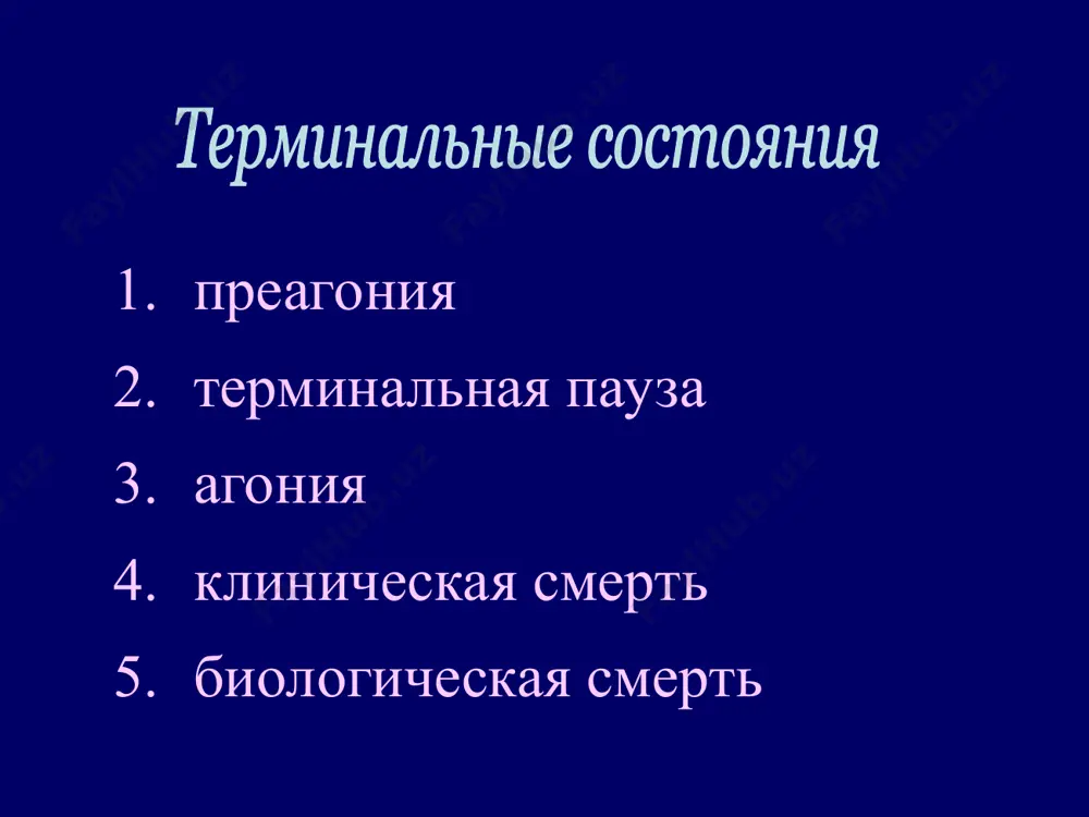 139-163 210-270 - 1 – температура тел; 2 – трупное окоченение; 3 – трупные пятна; 4 - разложение изменения трупа время появления после смерти полное развитие трупные пятна гипостаз 1,5-2ч стаз 10-24ч имбибиция после 24-36ч трупное окоченение начало 1-3ч все мышцы 5-6ч через 20-24ч разрешение трупного окоченения через 3-7 суток и позднее трупное охлаждение кисти и лицо 1-2ч туловище 4-5ч через 24ч изменения трупа время появления после смерти полное развитие аутолиз 2-6ч разные сроки гниение 24-48ч -”- мумификация первый месяц 4-6 мес. и больше жировоск 2-3 месяца 6-12 мес. и больше торфяное дубление не установлено