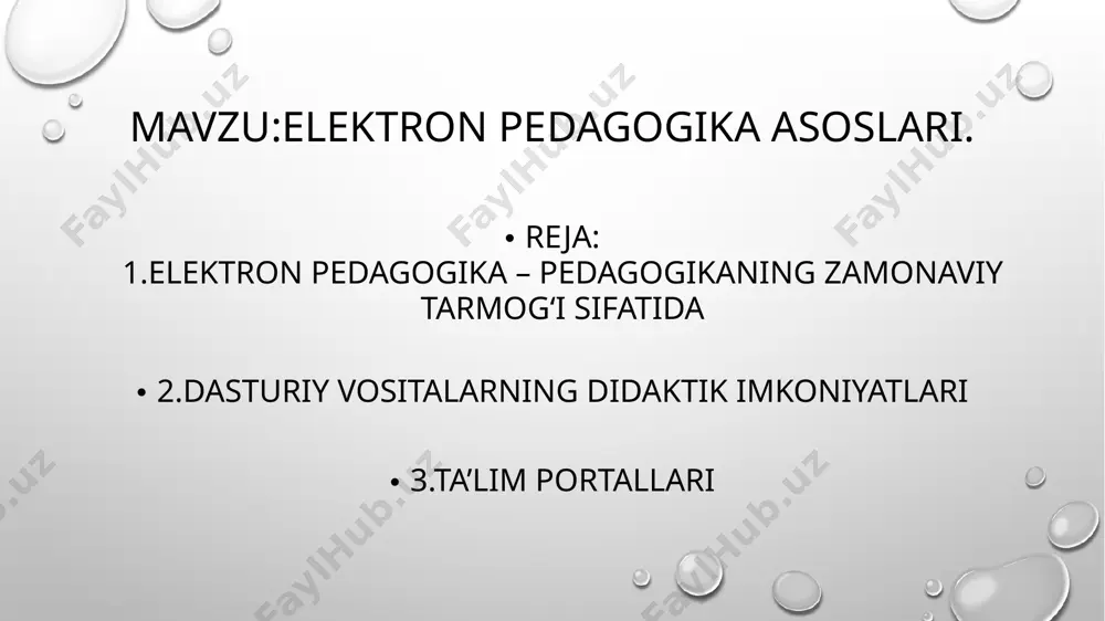 ravshanligi, kuzatuvchilarning hissiy sohasiga kuchli ta'sir, vaqtinchalik va mekansal to‘siqlarni bartaraf etish qobiliyatidir. ularning qo‘llanilishi didaktikaning asosiy tamoyillaridan biri - aniqlik printsipi sifatida to‘liq amalga oshiriladi. axborot-kommunikatsiya texnologiyalari vositasida taqdim etiladigan ob'ektlar ko‘proq informativ, rang-barang, ob'ekt yoki hodisani bir necha tomondan ko‘rib chiqishga imkon beradi o‘qituvchilarni aktni sinfda va texnik qo‘llabquvvatlashda, shu jumladan, ta'lim muassasalarida axborotni, moddiy va tashkiliy jihozlarni etkazib berish uchun ixtisoslashtirilgan vositalarni takomillashtirish va rivojlantirish uchun o‘qituvchilarning metodik tayyorgarligi bilan bir qatorda (ma'lum texnikaning mavjudligi, texnik vositalarning to‘g‘ri holatini saqlab qolish, ularni o‘z vaqtida ta'mirlash va almashtirish). axborot va kommunikatsiya texnologiyalaridan foydalangan o‘qituvchi yaxshi tayyorgarlik ko‘rish va ularning ishlaridan xabardor bo‘lishlari kerak. buning uchun ulardan foydalanish maqsadga muvofiqligini, pedagogik vazifalarga muvofiqligini, ushbu vositalardan foydalanishning barcha jihatlari va xususiyatlarini bilish uchun kerakli metodik tayyorgarlik talab qilinadi. bundan tashqari, texnik jihatdan ham o‘qituvchiga turli xil texnik vositalardan foydalanish qobiliyati va ularni qo‘llashda xavfsizlik to‘g‘risida bilishni talab qilishlari kerak elektron …