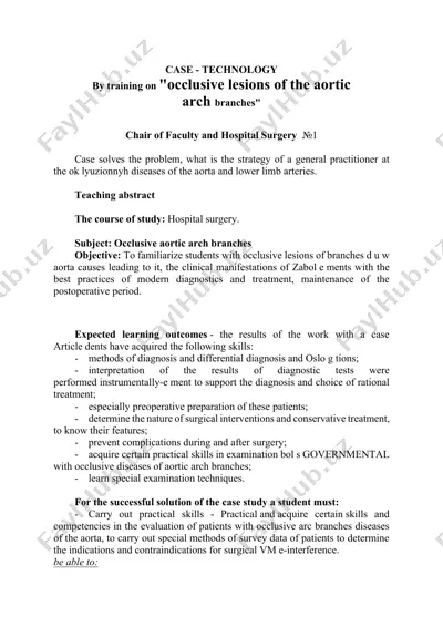 occlusive lesions of aortic arch branches — DOCX