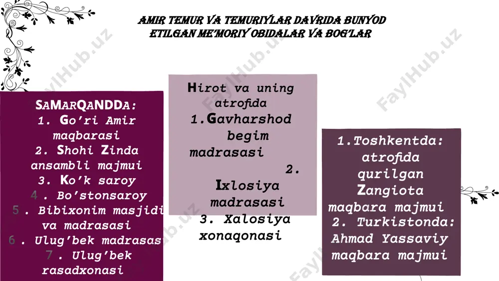 temuriylar davrida me’morchilik - Page 5