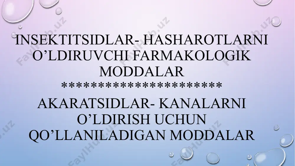 insektitsidlar va akaratsidlar - Page 2
