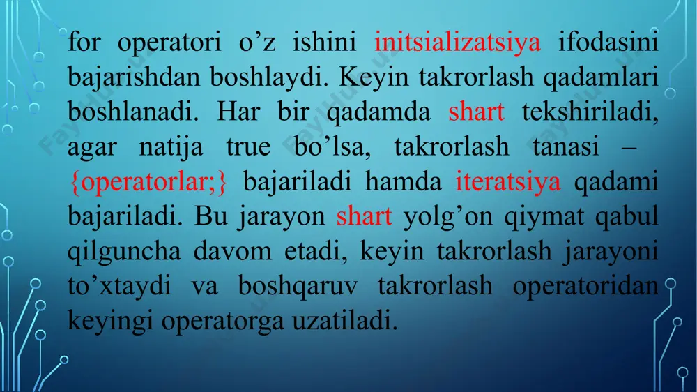 takrorlash operatorlari - Page 5