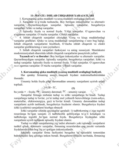 ishlab chiqarish xarajatlari — DOCX