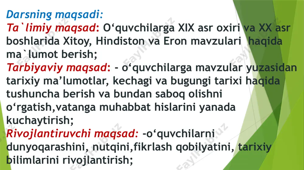 jahon tarixi fanidan (xitoy, hindiston va eron mavzularidan) takrorlash darsi - Page 4