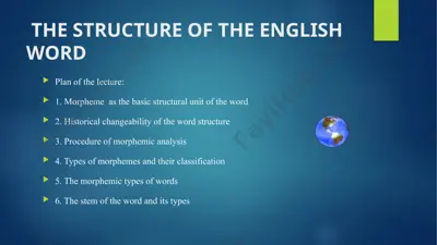 the structure of the english word — PPTX