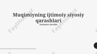 muqimiyning ijtimoiy-siyosiy qarashlari — PPTX