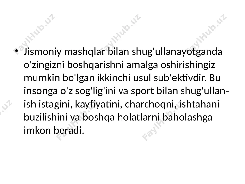 sport va jismoniy mashqlar bilan shugʻullanishda oʻzini oʻzi nazorat qilish usullarini oʻrganish - Page 4